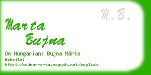 marta bujna business card
